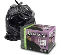 Aluf Plastics 792763 Ultrasac - Bolsa de basura de alta resistencia profesional (capacidad de 33 galones, 99 cm de largo x 83 cm de ancho, tamaño grande, 100 unidades), color negro