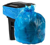 Aluf Plastics Bolsas de basura azules de 65 galones (paquete de 50) - Bolsas de basura o reciclaje de 50 x 68 pulgadas - Bolsas de basura grandes de plástico para latas de 2.0 milésimas de pulgada