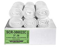 Aluf Plastics Bolsas de basura de 55 a 60 galones - (paquete comercial de 200 unidades) - Source Reduction Series Valor de alta densidad 22 micras calibre - Diseñado para el hogar, oficina, baño, papel, espuma de poliestireno