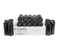 Aluf Plastics Bolsas de basura de alta densidad, 16 galones, 1000 unidades con tecnología BioFlex, 8 micras (eq), 24 x 33 pulgadas, color negro, para baño, oficina, industrial, comercial