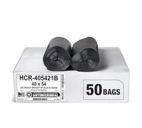 Aluf Plastics Bolsas de basura de alta densidad, 55-60 galones, 50 unidades, 21 micras (equivalentes), 40.5 x 54 pulgadas, transparentes, para baño, oficina, industrial, comercial, limpieza, municipal
