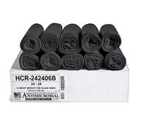 Aluf Plastics High Density Trash Bags, 10 Gallon, 1000 Count, 6 Micron (eq), 24" x 24", Black, for Bathroom, Office, Industrial, Commercial, Janitorial, Municipal, Recycling