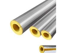 Alukaschierte Steinwolle & Kautschuk - Aislamiento autoadhesivo para tuberías, 114 x 30 mm, protección contra heladas para calefacción y fontanería, solución de aislamiento térmico eficiente