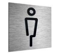 ALÚMADESIGNCO Cartel WC Hombre - Hombres Señal Baño - Señales Aseo Placa - Cartelo Aseos - Señalización Baños Originales, Símbolos Géneros - Carteles para hotel, restaurante y oficina