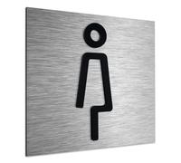 ALÚMADESIGNCO Cartel WC Mujere - Mujeres Señal Baño - Señales Aseo Placa - Cartel Aseos - Señalización Baños Originales, Símbolos Géneros - Carteles para hotel, restaurante y oficina