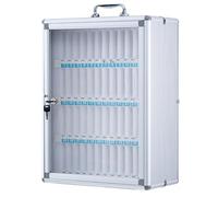 Aluminio - 12 a 60 cajas de cartón para escuelas y salas de conferencias - Locker seguro con asa (plateado)