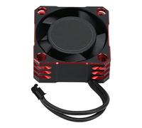Aluminio 25x25mm 32000RPM Controlador electrónico de velocidad Fuerte ventilador de metal Disipación de calor para coche RC 1/10 1/8 1/12 Escala Coche de control remoto Negro (negro rojo)