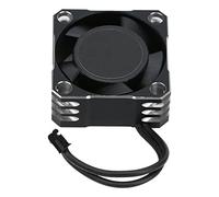 Aluminio 25x25mm 32000RPM Controlador electrónico de velocidad Fuerte ventilador de metal Disipación de calor para coche RC 1/10 1/8 1/12 Escala Coche de control remoto Negro (Negro Plata)