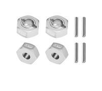 Aluminio 7075-T6 Alloy Front and Rear 12 mm Wheel Hub Axle Hole 6 mm for Traxxas 1:10 Ford Fiesta ST/Bigfoot 2S / Rustler 2S / Slash 4X4 VXL/Ford Raptor R/Stampede / 1:8 JATO 4X4 VXL - Plata