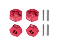 Aluminio 7075-T6 Alloy Front and Rear 12 mm Wheel Hub Axle Hole 6 mm for Traxxas 1:10 Ford Fiesta ST/Bigfoot 2S / Rustler 2S / Slash 4X4 VXL/Ford Raptor R/Stampede / 1:8 JATO 4X4 VXL - Rojo