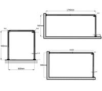 Aluminio Barra Angular Cromo Mate 3er Extra Grueso Winkelduschstange