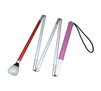 Aluminio Baston Blanco Plegable en 5 Secciones para Ciegos y Baja Vision