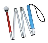 Aluminio Baston Blanco Plegable en 6 Secciones para Ciegos y Baja Vision