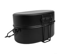 Aluminio Camping Cooking Pot Multi Uso Lunch Box Perfecto para picnics al aire libre (negro)