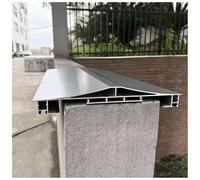 Aluminio Deflector/Protector De Lluvia Para Muros De Parapeto, Cortable Remate De Pared De Jardín/Gorra Decorativa Con Canales De Tira De Luz LED(166-216mm(6 9/16"-8 1/2") W,4.9′)