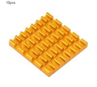 Aluminio dorado fregadero de calor con aleta de enfriamiento de aleta Premio duradero alto rendimiento para la fuente de alimentación del enrutador [placa de alimentación PCB] (P2203-Go 22*22*3 mm)