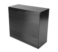 Aluminio Electronics Minibox, caja electrónica ligera de óxido negro cepillado, carcasa de refrigeración de aluminio, caja electrónica para amplificador GPS (150 mm)