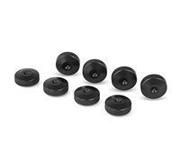 Aluminio Negro Altavoz Almohadillas Bordes Moleteados 20mm Dia - Conjunto de 8