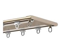 Aluminio Riel De Cortina Doble para Dormitorio Pista De Cortina Unido Resistente Montaje En Techo, Divisor De Habitaciones Barra De Cortina Silencio Antideslizante(Champagne,110CM (3.6FT))