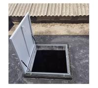 Aluminio Trampilla De Tejado; Comercial Puerta De Seguridad De Tejado; Trampilla De Acceso A Tejado Tapas De Registro Mantenimiento De Tejado Para Entrada De Techo De Claraboya(Blanco,95x95cm)