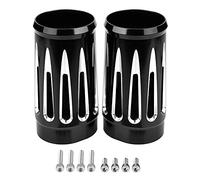 Aluminium Alloy Upper Fork Boot Slider Cover, Motorcycle Fork Shock Cover, Metal Fork Protector for Touring FLT FLHR FLHT FLHX, Lightweight Durable Fork Slider (Negra)