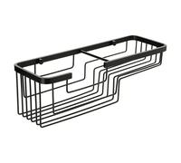 Aluminium Cesta de baño rectangular (12 x 37 x 11,5 cm, Negro)