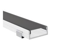 Alumino Perfil de aluminio LED blanco - Perfil de superficie de 100 cm | Cubierta negra + accesorios | para tiras LED de hasta 20 mm | Compatible con Philips Hue | 1 m | Bille