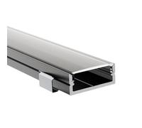 Alumino Perfil de aluminio LED negro - Perfil de superficie de 100 cm | Cubierta transparente + accesorios | para tiras LED de hasta 20 mm | Compatible con Philips Hue | 1 m | Bille