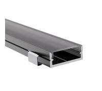 Alumino | Perfil de aluminio para ledes negro - Perfil de montaje en superficie de 100 cm | Cobertura semi + accesorios | para tiras led de hasta 20 mm | compatible con Philips Hue | 1m | Bille