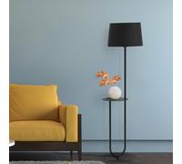 Aluminor Duo lámpara de pie con mesa de almacenaje True