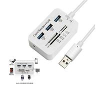 Aluminum 3 Port USB 3.0 Hub SD M2 TF MS Multi-In-1 Memory Card Reader Adapter New
