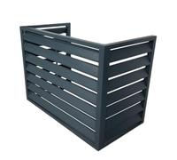 Aluminum Air Conditioner Fence Screen Outdoor Plant Display Rack Flower Stand Louvered Top Deepened Planter for Outside Units Grey 110cm x 60cm x 80cm (43in x 24in x 32in
