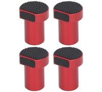 Aluminum Alloy Bench Dogs 19mm 3 / 4in | Grip Enhancing Pads for Woodworking Workbench | 4Pcs Bench Stops for Stable Clamping/Routing/Sanding | Red Anodized Finish