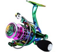 Aluminum Alloy Fishing Reel Rainbow 5.0:1 Gear Ratio | Rainbow electroplated finish, visible in low light, vibrant water para sessions, aluminum alloy, 14+1 smooth bearings