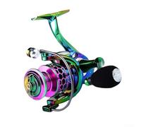 Aluminum Alloy Fishing Reel Rainbow 5.0:1 Gear Ratio | Rainbow electroplated finish, visible in low light, vibrant water para sessions, aluminum alloy, 14+1 smooth bearings