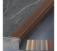 Aluminum Alloy Floor Edging Trim Strip with Wood Grain, Threshold Transition Strips for Wood/Tile/Vinyl Floor, L Shape Steps Stair Nosing(Style 11,20mm (0.8in) Wide)