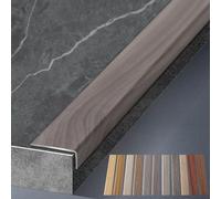 Aluminum Alloy Floor Edging Trim Strip with Wood Grain, Threshold Transition Strips for Wood/Tile/Vinyl Floor, L Shape Steps Stair Nosing(Style 6,30mm (1.2in) Wide)
