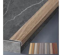 Aluminum Alloy Floor Edging Trim Strip with Wood Grain, Threshold Transition Strips for Wood/Tile/Vinyl Floor, L Shape Steps Stair Nosing(Style 9,30mm (1.2in) Wide)