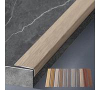 Aluminum Alloy Floor Edging Trim Strip with Wood Grain, Threshold Transition Strips for Wood/Tile/Vinyl Floor, L Shape Steps Stair Nosing(Style 3,30mm (1.2in) Wide)