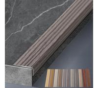 Aluminum Alloy Floor Edging Trim Strip with Wood Grain, Threshold Transition Strips for Wood/Tile/Vinyl Floor, L Shape Steps Stair Nosing(Style 5,20mm (0.8in) Wide)