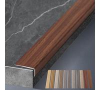 Aluminum Alloy Floor Edging Trim Strip with Wood Grain, Threshold Transition Strips for Wood/Tile/Vinyl Floor, L Shape Steps Stair Nosing(Style 10,20mm (0.8in) Wide)