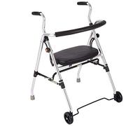 Aluminum Alloy Folding Walking Frame with Wheeled Walker Walking Aid for Standard Disabled Walker for The Elderly Elderly Walker VBTJWRFE