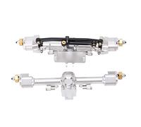 Aluminum Alloy Portal Axle Set for Axial SCX24 | High Clearance & Sturdy Metal Axles for RC Rock Crawlers/Upgrades | CNC Machined Steel Gears, Direct Fit Replacement (Plata)