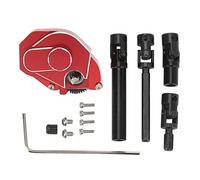 Aluminum Alloy RC Car Gear Box & Drive Shaft Set | Compatible for Axial SCX24 1/24 RC Cars | High - Performance Replacement for AXI00001 / AXI00002 | Sturdy & Rustproof (Red)