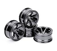 Aluminum Alloy RC Wheel Hubs 4pcs | 1/10 Scale Fitment for Flat Running Drift Cars | Lightweight Performance Upgrade/Replacement Parts | Anodized Black Blue Coffee Color (Black)