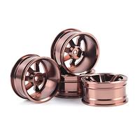 Aluminum Alloy RC Wheel Hubs 4pcs | 1/10 Scale Fitment for Flat Running Drift Cars | Lightweight Performance Upgrade/Replacement Parts | Anodized Black Blue Coffee Color (Coffee)