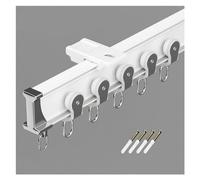 Aluminum Curtain Rail Ceiling Gliders Set, Ceiling Curtain Track, Sliding Door Custom Bendable Room Divider Curtain Rail Hooks for Ward/Clinic/Beauty Salon, with Fittings(White,26ft/7.9m)