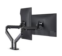 Aluminum Dual Monitor Mount Monitor Stand for 13"-32"/MAX 9kg Screen Full-Range Motion Solid Construction Height Spin 360° 2 Mounting Options Silver (Dark Gray)