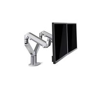 Aluminum Dual Monitor Mount Monitor Stand for 13"-32"/MAX 9kg Screen Full-Range Motion Solid Construction Height Spin 360° 2 Mounting Options Silver (Silver)