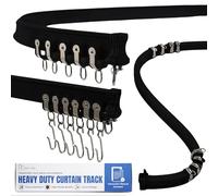Aluminum Flexible Curtain Track 3ft-9.8ft / 3 Meter-Bendable Ceiling Track For Curtains, Ceiling/Wall Mount Curtain Rail System For Curved Shower Curtain, RV/Sliding Curtain Track (BLACK)